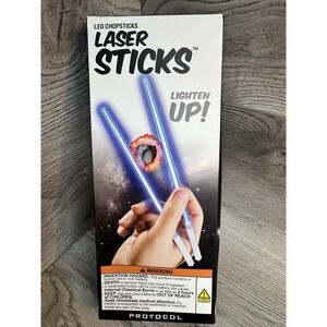 New in Box LED Chopsticks Laser Sticks Protocol Reusable Glow Lighten Up utensil